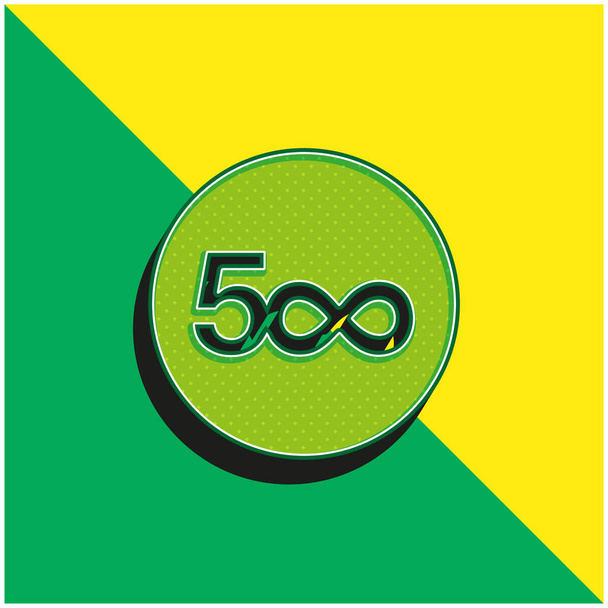 500px Logo Vihreä ja keltainen moderni 3d vektori kuvake logo - Vektori, kuva