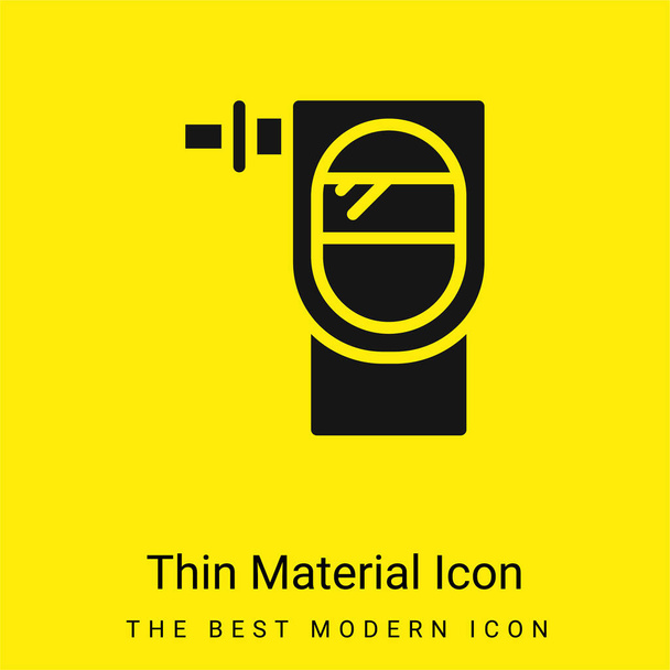 Respirador mínimo ícone de material amarelo brilhante - Vetor, Imagem