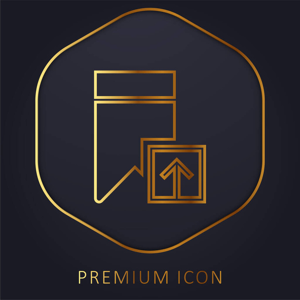 Könyvjelző arany vonal prémium logó vagy ikon - Vektor, kép