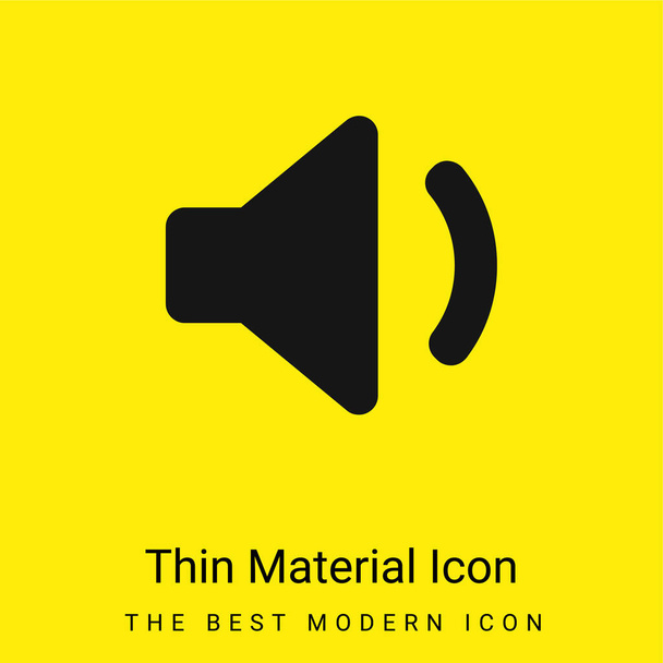 Alto-falante cheio de áudio de interface mínima ícone de material amarelo brilhante - Vetor, Imagem