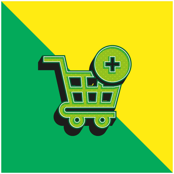 Πράσινο και κίτρινο μοντέρνο λογότυπο 3d vector icon - Διάνυσμα, εικόνα