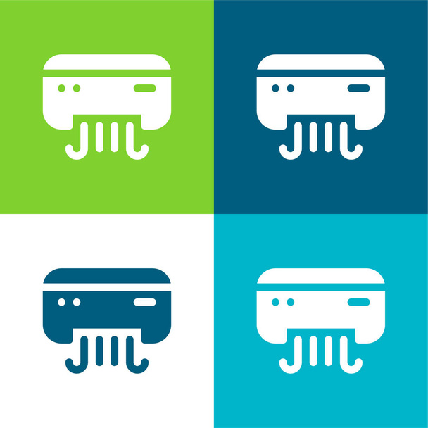 Set icona minimale piatto quattro colori condizionatore d'aria - Vettoriali, immagini