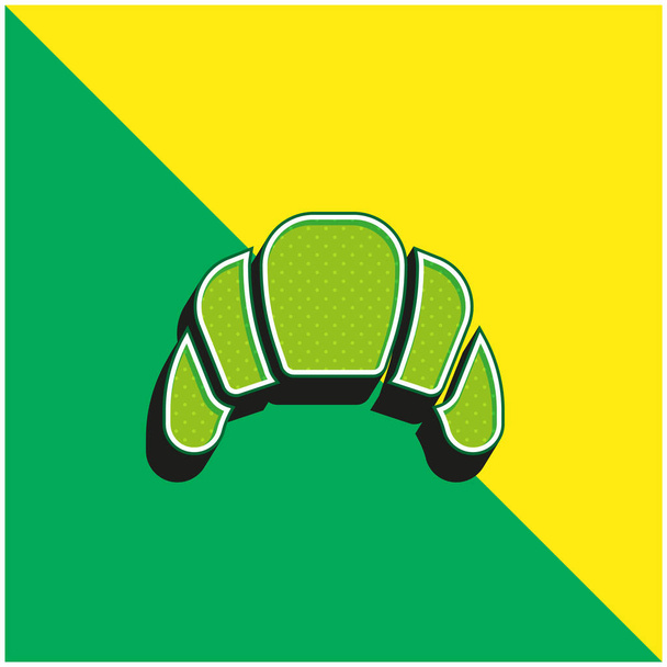Запеченные зеленый и желтый современный 3D логотип векторной иконки - Вектор,изображение