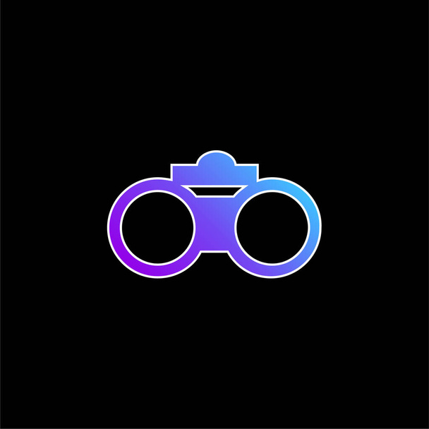 双眼鏡青グラデーションベクトルアイコン - ベクター画像
