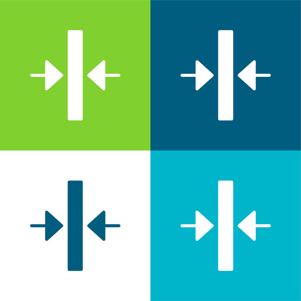 Align Flat four color minimal icon set - Vector, Image
