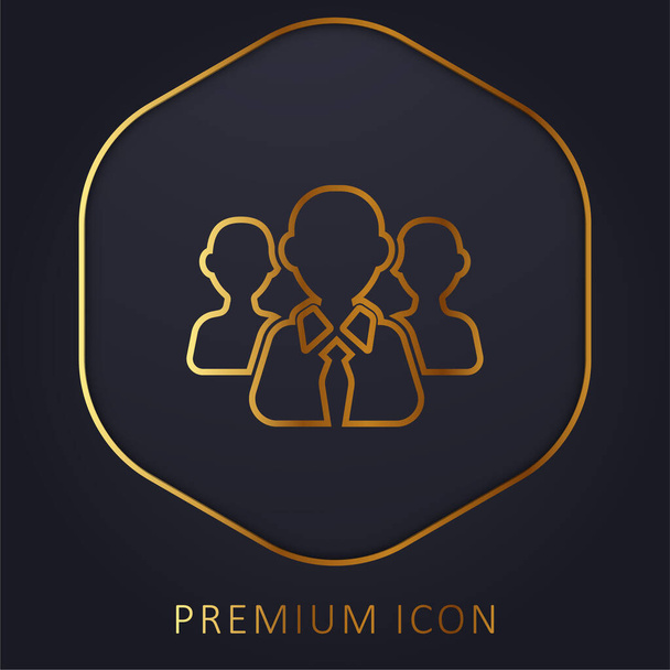 Boss With Tie golden line premium logo or icon - Vector, Image