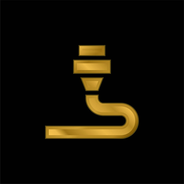 3d impressão banhado a ouro ícone metálico ou vetor logotipo - Vetor, Imagem