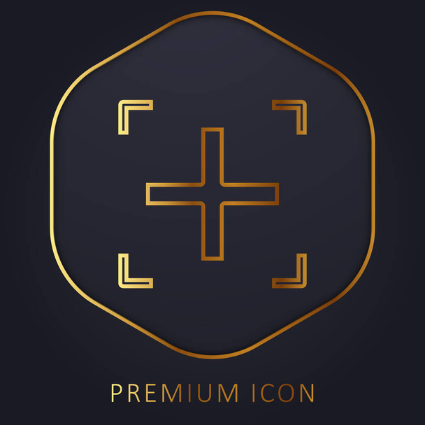 Ajoutez un logo ou une icône premium ligne dorée - Vecteur, image