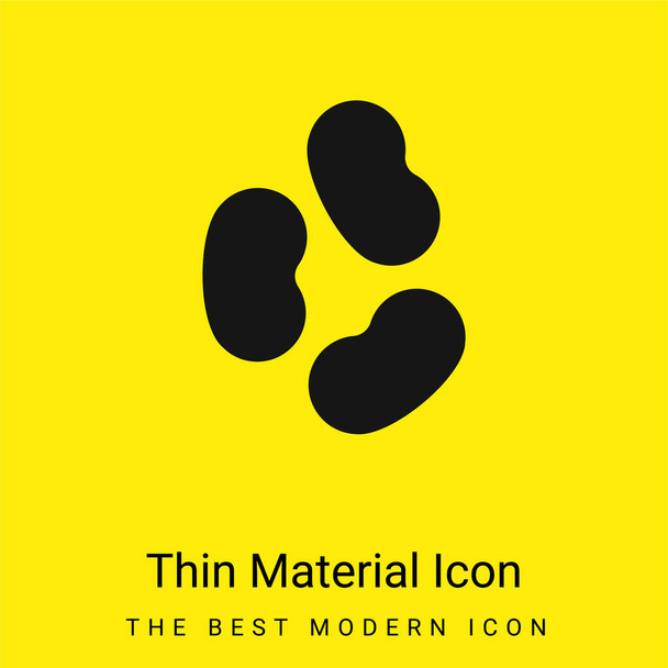 Beans minimal bright yellow material icon - Vector, Image