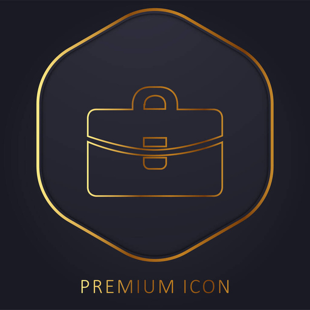 Teczka z logo premium lub ikoną złotej linii - Wektor, obraz