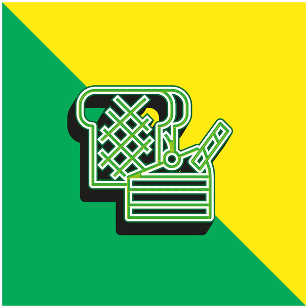 Bakery Green and yellow modern 3d vector icon - Вектор, зображення