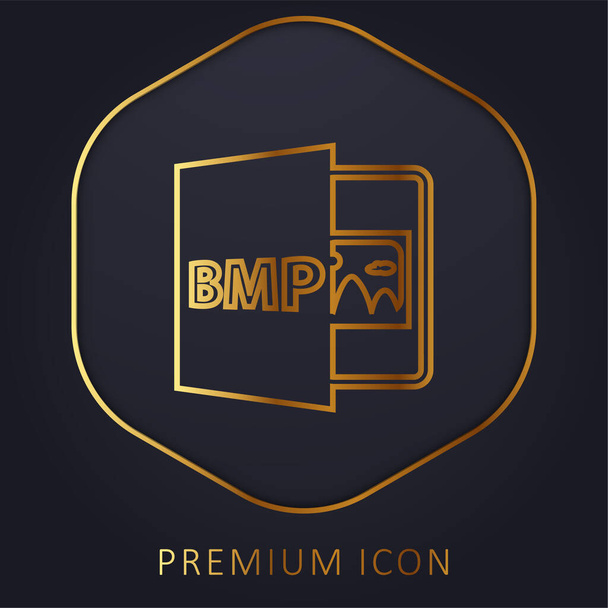BMP Open File Format kultainen linja palkkio logo tai kuvake - Vektori, kuva