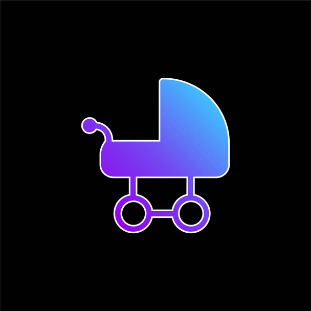 Bebek Arabası mavi eğimli vektör simgesi - Vektör, Görsel