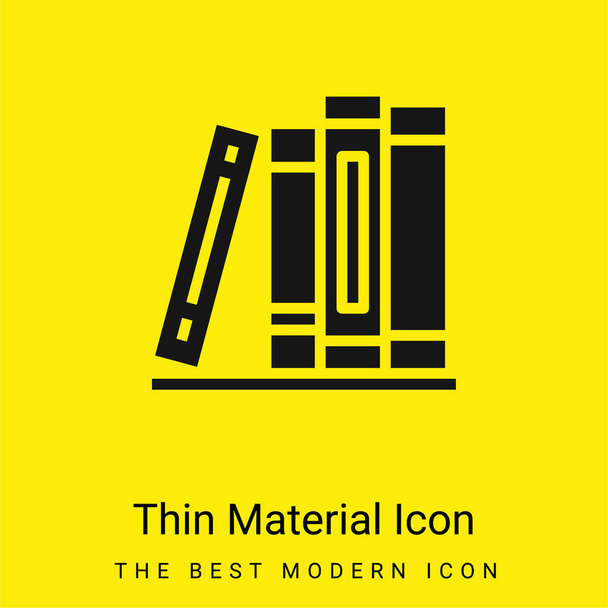 Libros mínimo icono de material amarillo brillante - Vector, Imagen