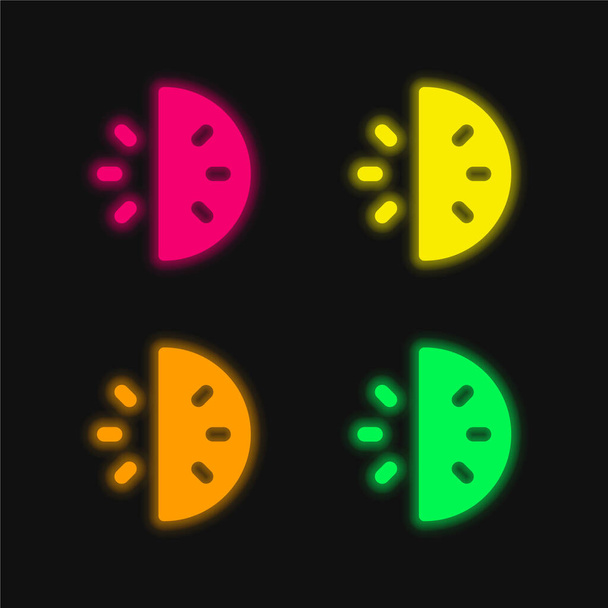 30 Minutes four color glowing neon vector icon - Vector, Image
