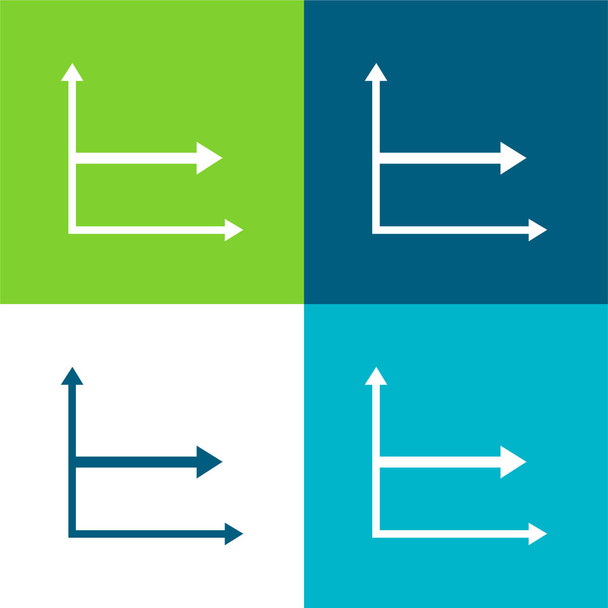 Pijlen Graphic Flat vier kleuren minimale pictogram set - Vector, afbeelding