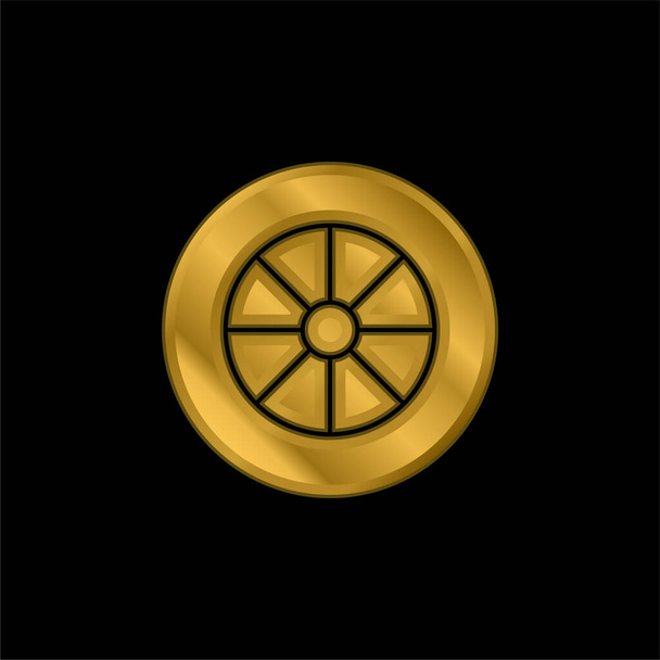 Κράμα Τροχός επιχρυσωμένο μέταλλο εικονίδιο ή το λογότυπο διάνυσμα - Διάνυσμα, εικόνα