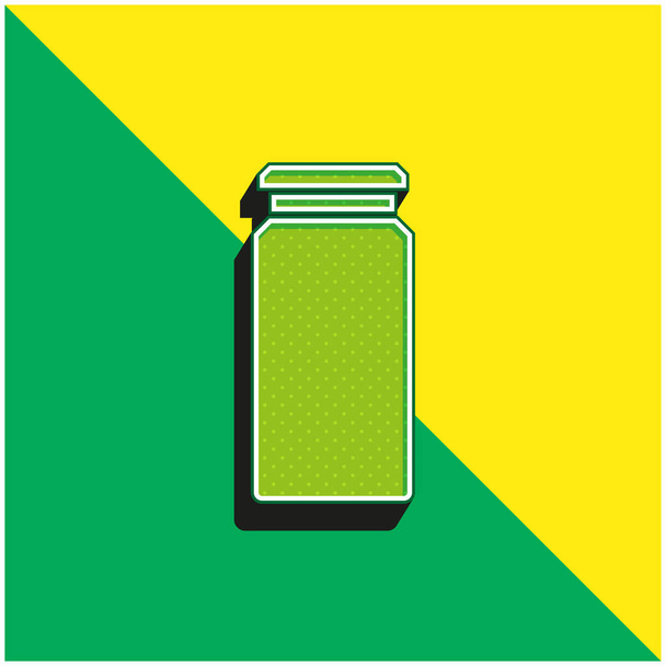 Fles Groen en geel modern 3D vector icoon logo - Vector, afbeelding