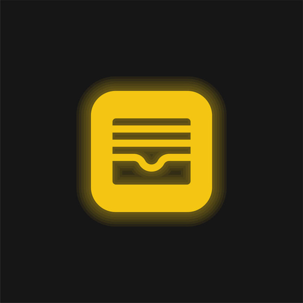 Alma sárga izzó neon ikon - Vektor, kép