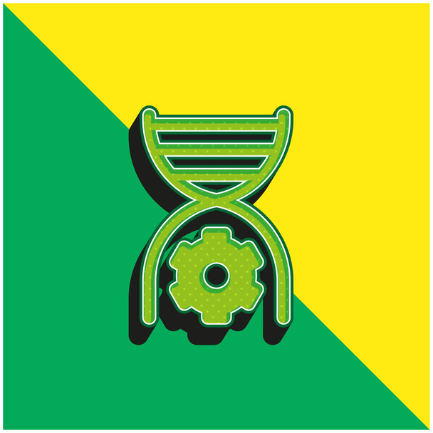 Bioingénierie Logo vectoriel 3D moderne vert et jaune - Vecteur, image