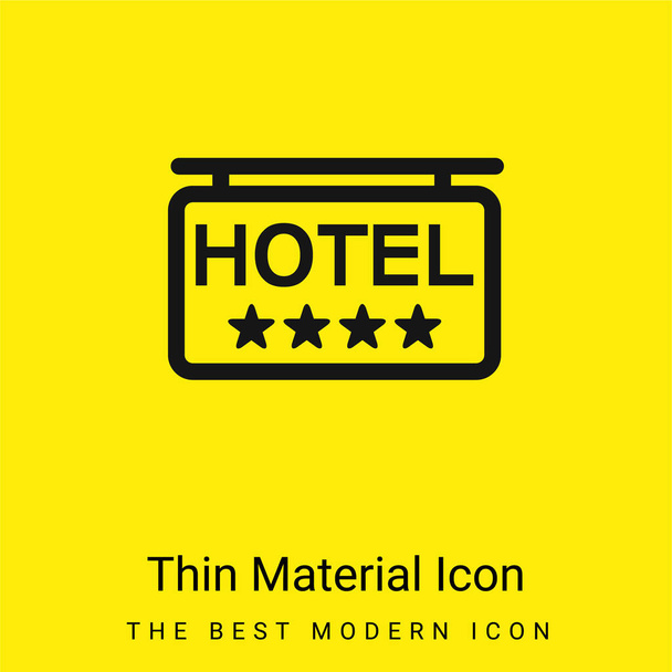 4 Sterren Hotel Signal minimaal helder geel materiaal icoon - Vector, afbeelding