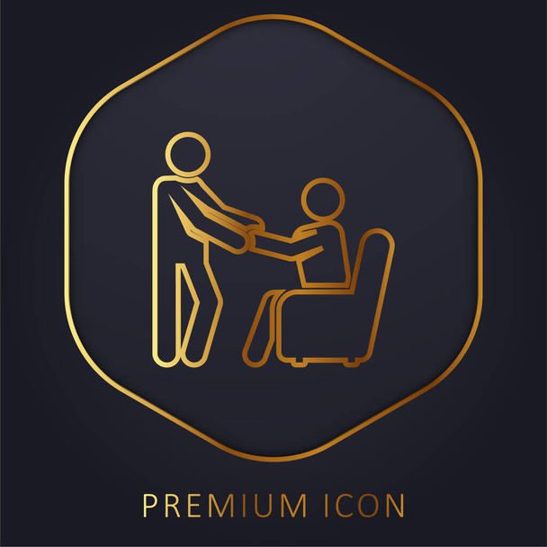 Assistenza linea dorata logo premium o icona - Vettoriali, immagini