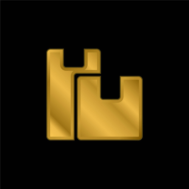 Scatole oro placcato icona metallica o logo vettoriale - Vettoriali, immagini