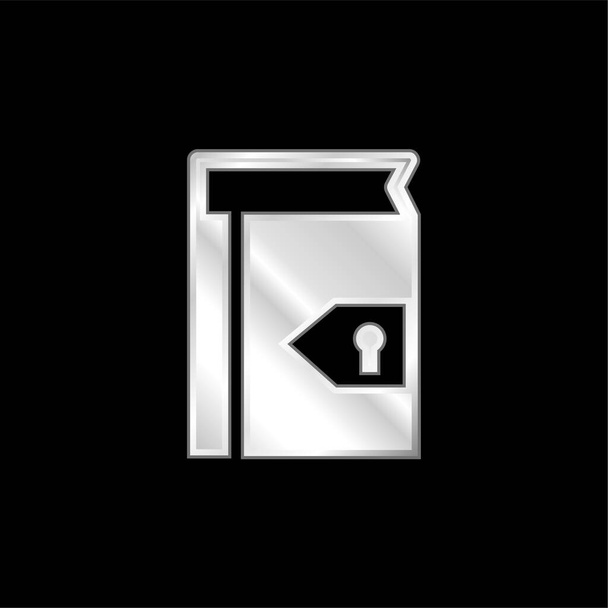 Prenotare con Keyhole For Security argento placcato icona metallica - Vettoriali, immagini