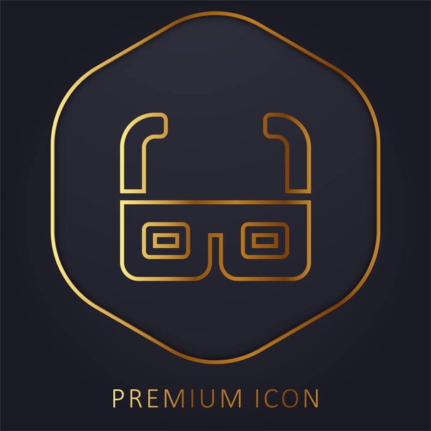 3d Glasses gouden lijn premium logo of pictogram - Vector, afbeelding