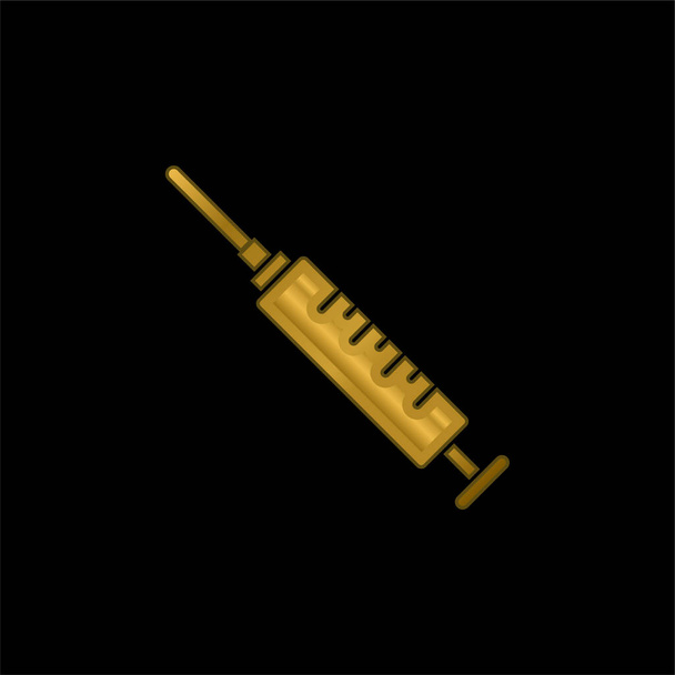 Anestesia chapado en oro icono metálico o logo vector - Vector, imagen