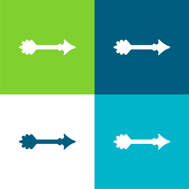 Flecha plana de cuatro colores mínimo icono conjunto - Vector, imagen