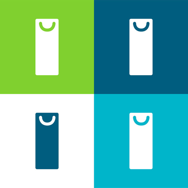 Taška Byt čtyři barvy minimální ikona nastavena - Vektor, obrázek