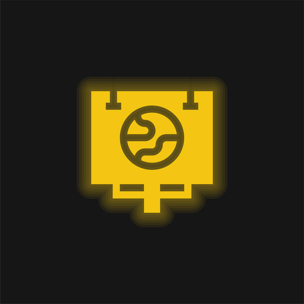 Billboard žlutá zářící neonová ikona - Vektor, obrázek