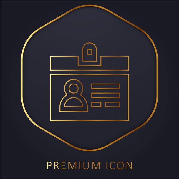 Acreditación de línea dorada logotipo premium o icono - Vector, imagen