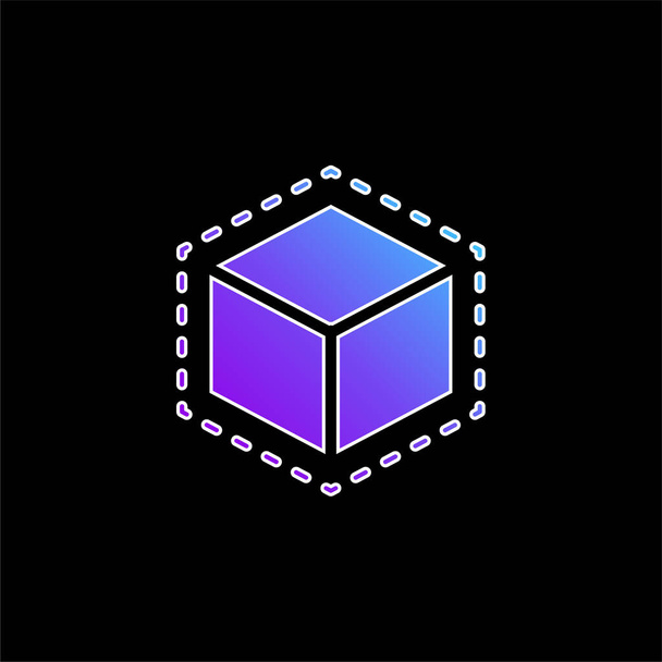 Impression 3D Cube bleu dégradé icône vectorielle - Vecteur, image