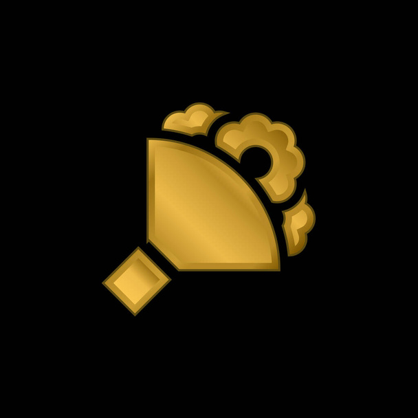 Bouquet chapado en oro icono metálico o logo vector - Vector, imagen