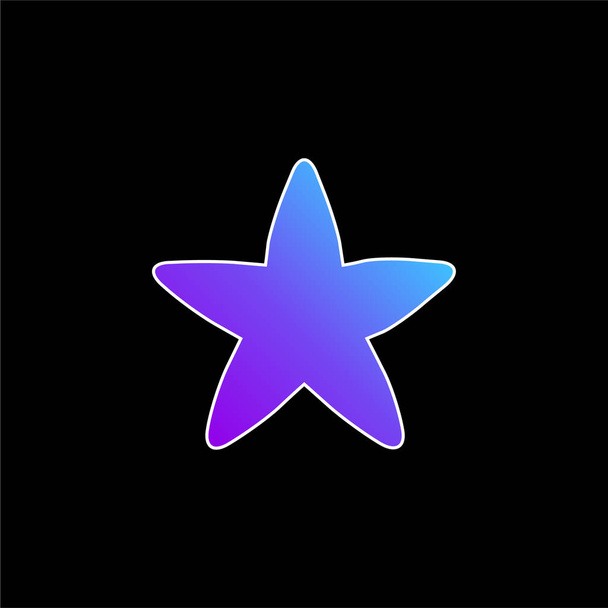 Černá zaoblená hvězda modrá ikona přechodu - Vektor, obrázek
