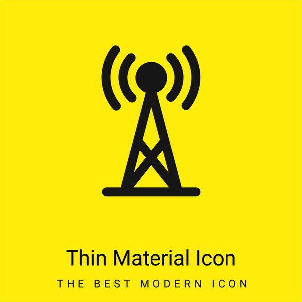 Antenne minimale icône de matériau jaune vif - Vecteur, image