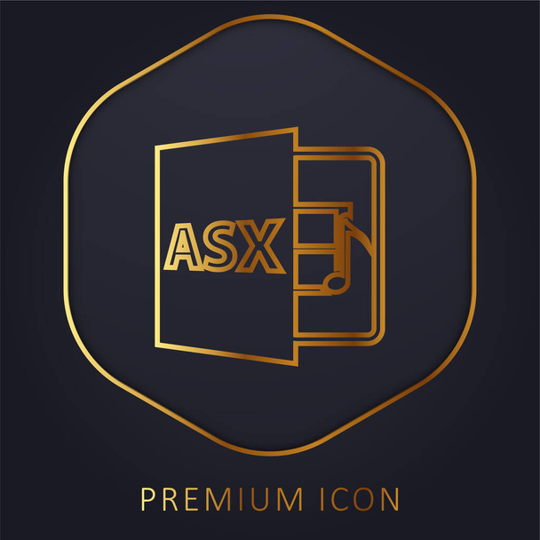 Asx File Format Symbol arany vonal prémium logó vagy ikon - Vektor, kép