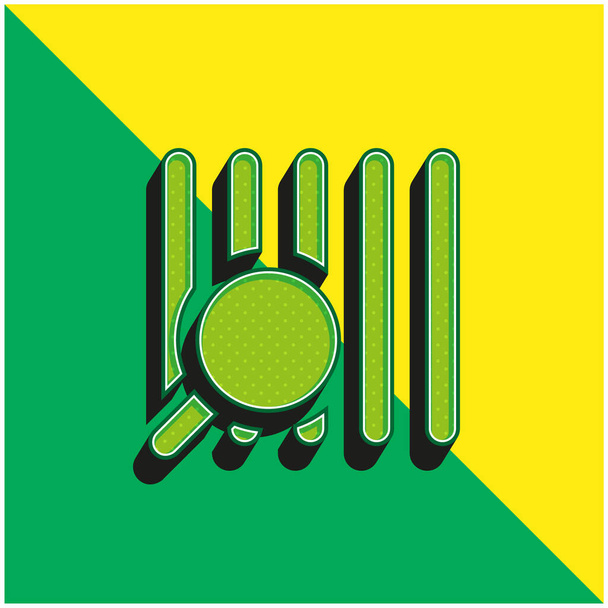 Barcode Πράσινο και κίτρινο σύγχρονο 3d διάνυσμα εικονίδιο λογότυπο - Διάνυσμα, εικόνα