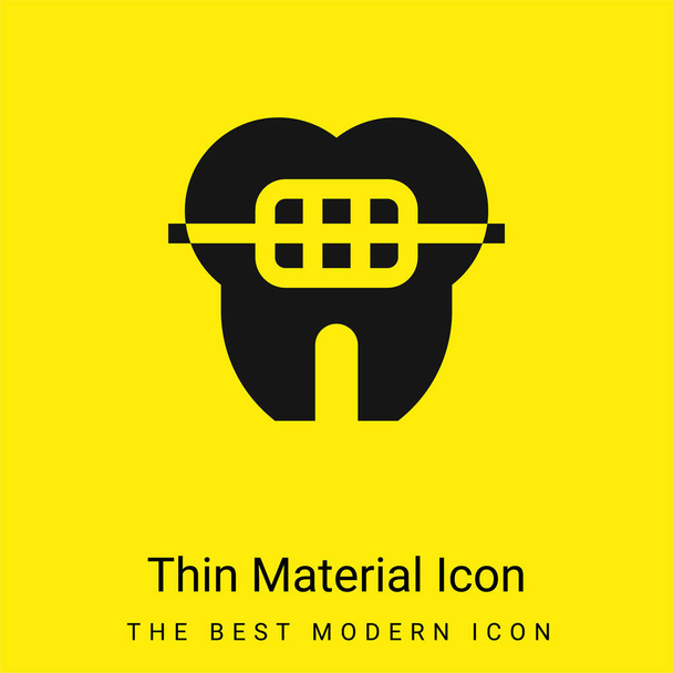 Braces minimal bright yellow material icon - Vector, Image
