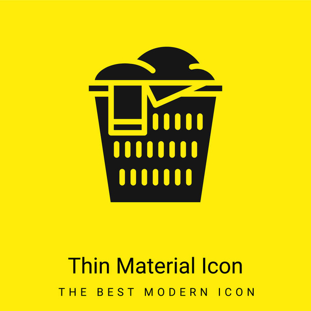 Basket minimal bright yellow material icon - Vector, Image