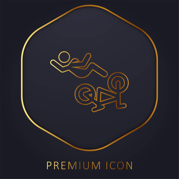 Accident golden line premium logo or icon - Vector, Image