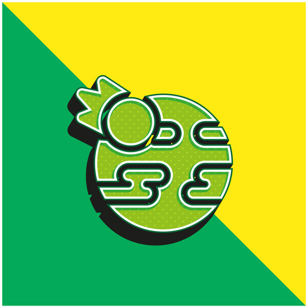 ハルマゲドン緑と黄色の現代的な3Dベクトルアイコンのロゴ - ベクター画像