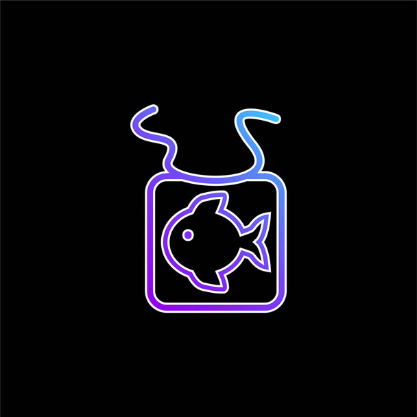 Bavoir bébé avec une icône vectorielle gradient bleu poisson - Vecteur, image