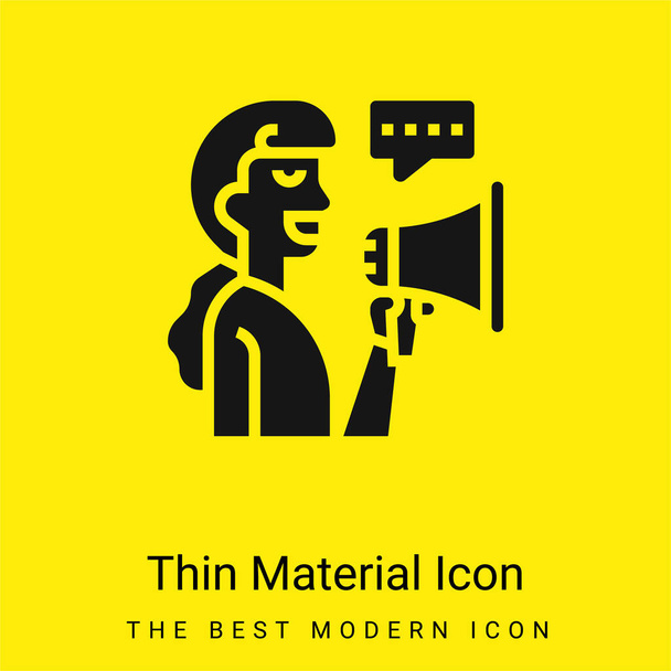 Advertising minimal bright yellow material icon - Vector, Image