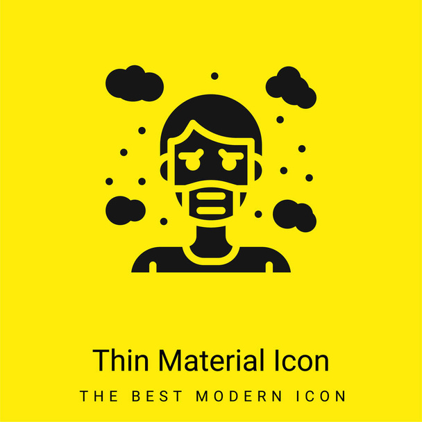 Air Pollution minimal bright yellow material icon - Vector, Image