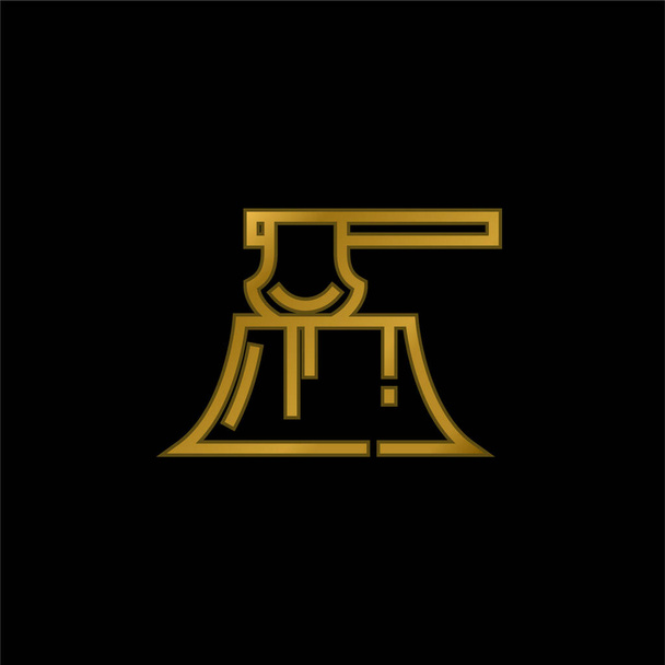 Золота металева піктограма сокири або вектор логотипу
 - Вектор, зображення