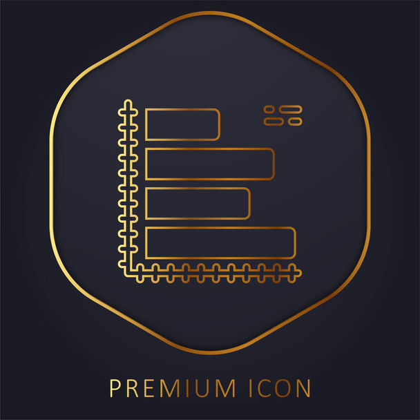 Analítica línea dorada logotipo premium o icono - Vector, imagen