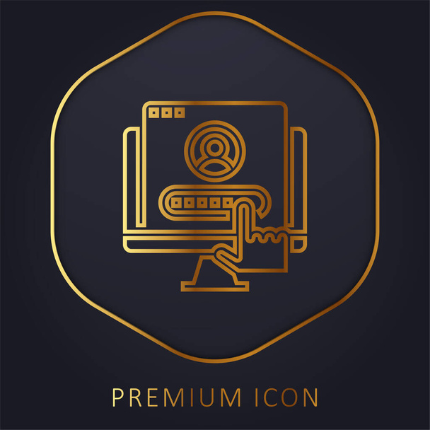 Логотип или значок золотой линии счета - Вектор,изображение